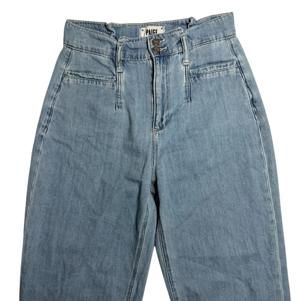 PAIGE The High-Rise Relax Crop Wide-Leg Jeans Women's Blue Jeans Size 27